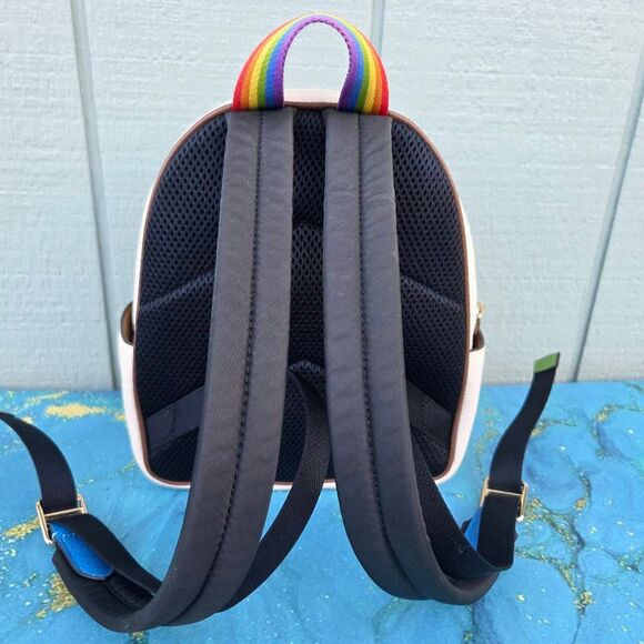 Coach Mini Court White & Rainbow Accented Backpack - Picture 3 of 11